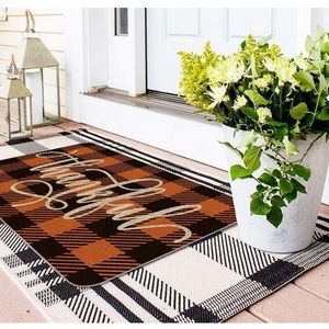 New Plaid Thankful Decorative Doormat 17”x29”